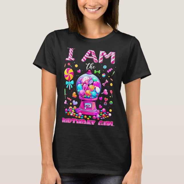 Camiseta I Am The Birthday Girl Sweet Candy Birthday Girl F (Frente)
