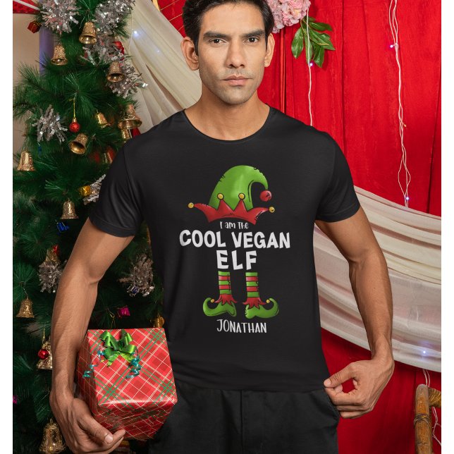 Camiseta I am The Cool Vegan Elf Funny Elf (Criador carregado)
