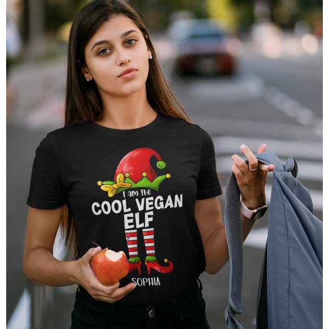 Camiseta I am The Cool Vegan Elf Funny Elf (Criador carregado)