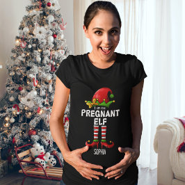 Camiseta I am The Pregnant Elf Funny Christmas 