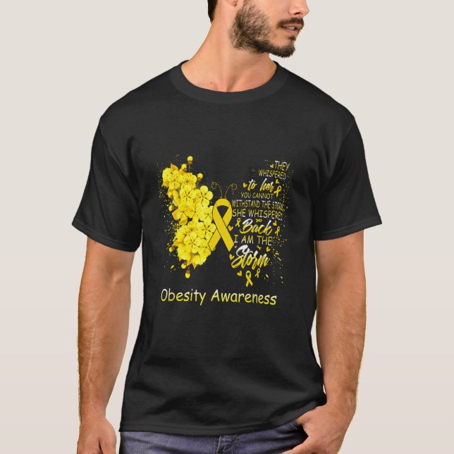 Camiseta I Am The Storm Obesity Awareness Butterfly (Frente)