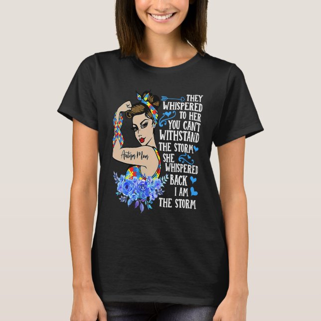 Camiseta I Am The Storm Strong Woman Autism Awareness Puzzl (Frente)