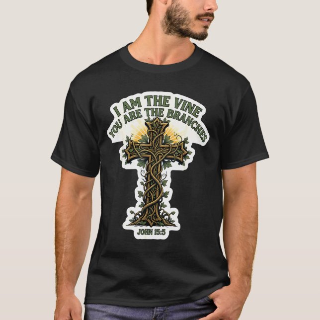 Camiseta I Am The Vine You Are The Branches Christian Bible (Frente)