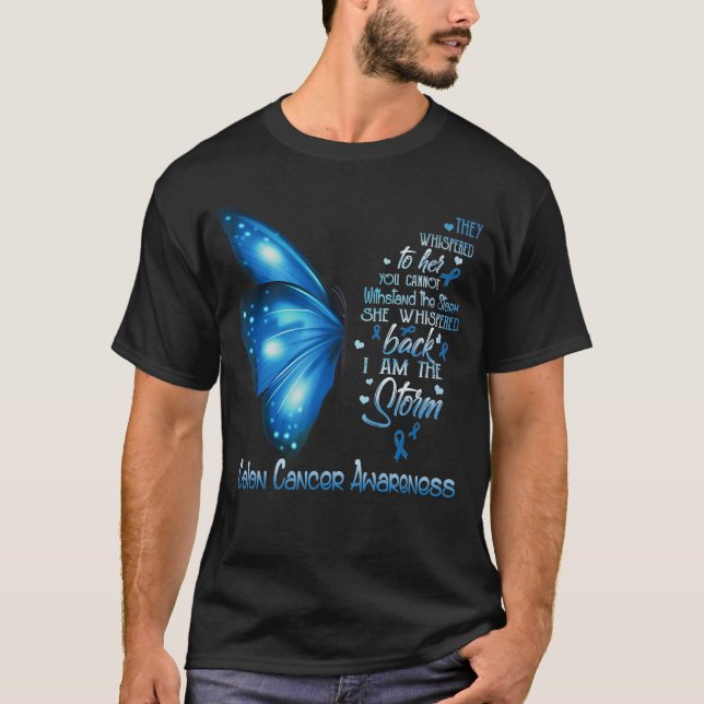 Camiseta I amhe Storm Colon Cancer Awareness Butterfly gift (Frente)