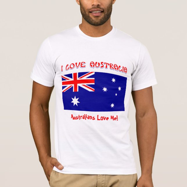 Camiseta I AMO AUSTRÁLIA Australianos Me Ama (Frente)