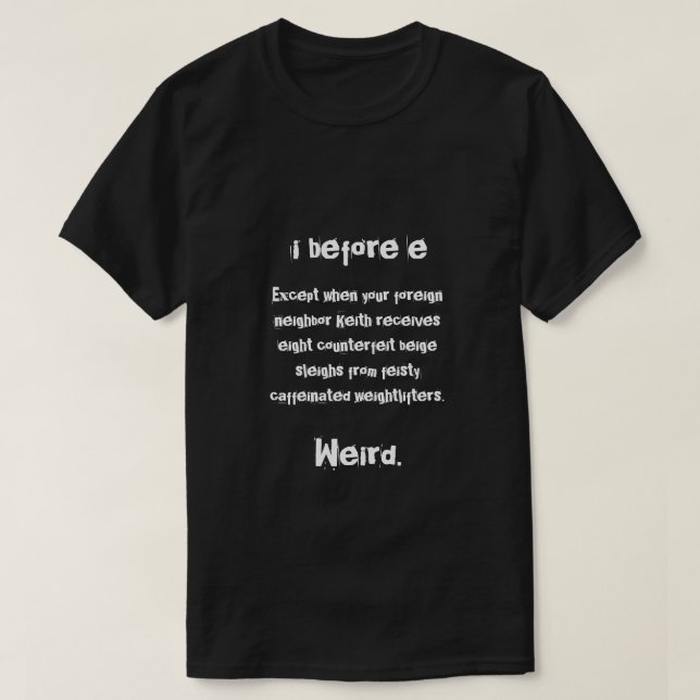 Camiseta i antes de e (Frente do Design)