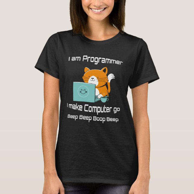 Camiseta I are Programmer  Cat Gamer PC Video Games (Frente)