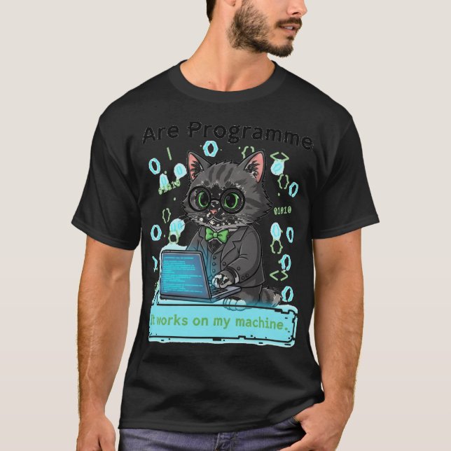 Camiseta I Are Programmer Whimsical Cat Developer Graphic (Frente)