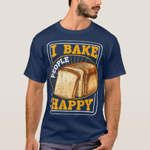Camiseta I Assar Pessoas Happy BACKPRINT Bread Baing T-Shir