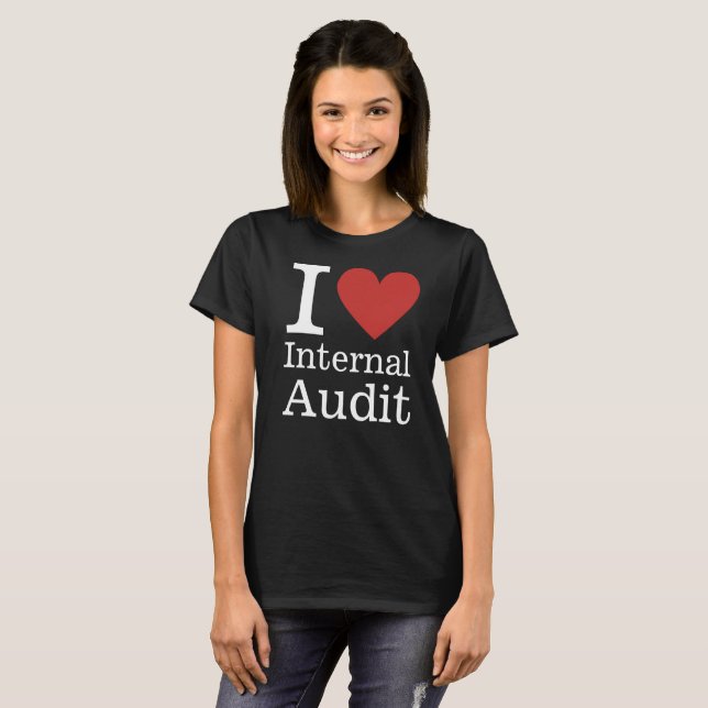 Camiseta I ❤️ Auditoria Interna para Funcionários CLIENTES  (Frente Completa)