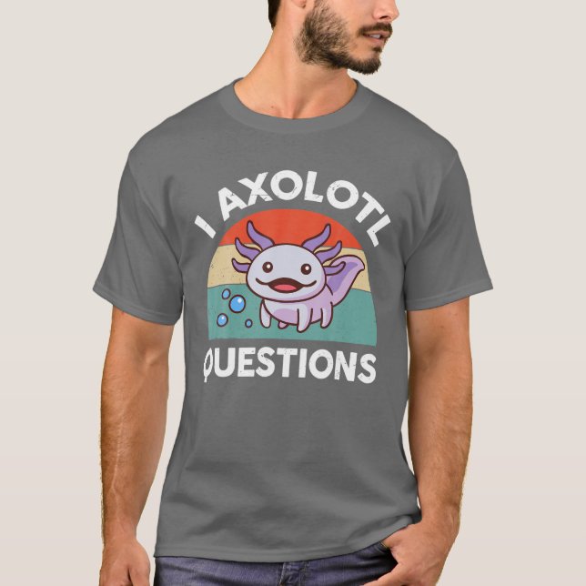 Camiseta I Axolotl Pergunta Roxo Axolotl Plush Salamande (Frente)
