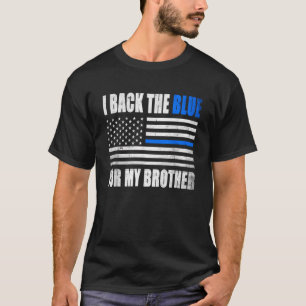 Camiseta I Back The Blue for My Brother Blue line poli