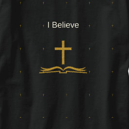 Camiseta I Believe Golden Cross and Bible Inspirational