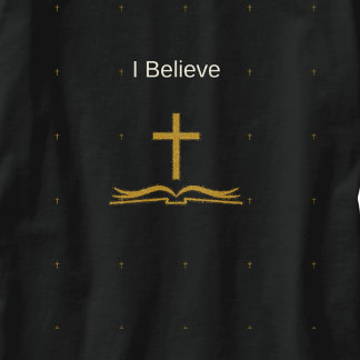 Camiseta I Believe Golden Cross and Bible Inspirational