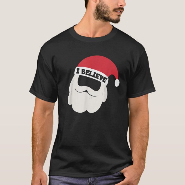 Camiseta I Believe Santa Beard Family Christmas Pajama I Be (Frente)