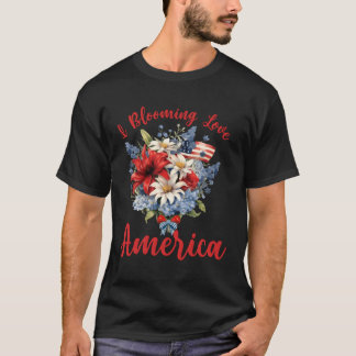 Camiseta I Blooming Love America U Flower Floral Buquê
