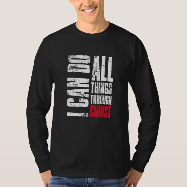 Camiseta I Can Do All Things Through Christ Christian  Fait (Frente)