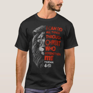 Camiseta I Can Do All Things Through Christ Lion Faith Chri