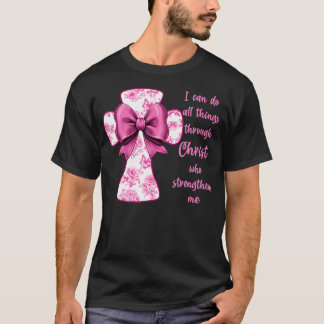 Camiseta I Can Do All Things Through Christ Pink Toile Cros