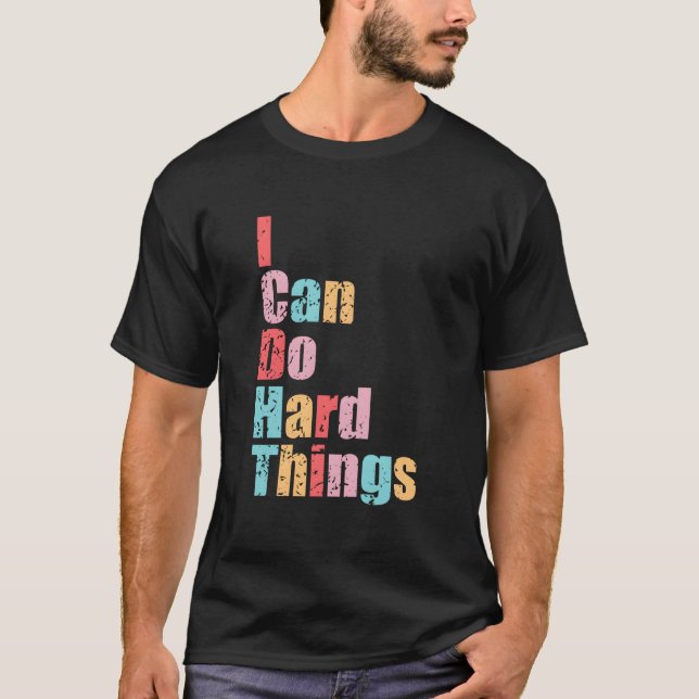 Camiseta I Can Do Hard Things Vest Workout Summer Casual (Frente)