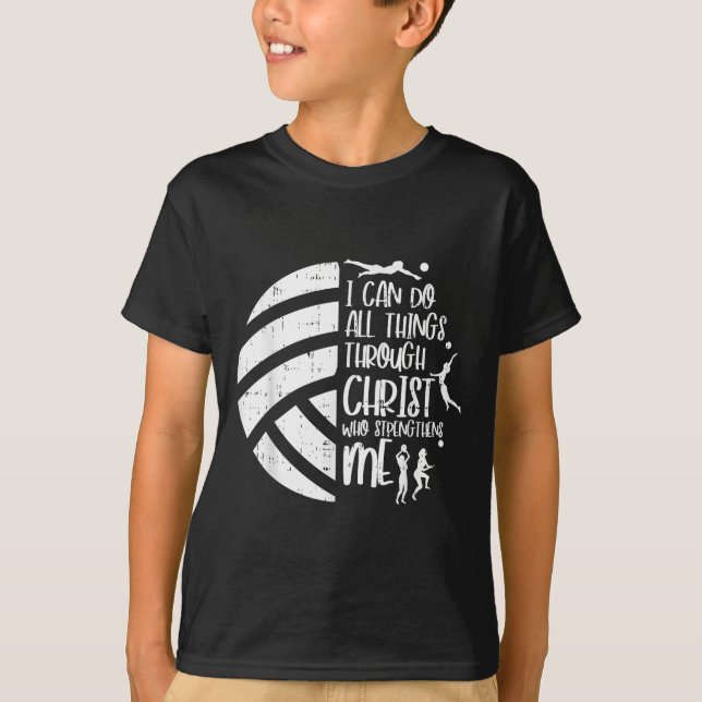Camiseta I Can Do Things Through Christ Volleyball Christia (Frente)