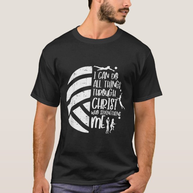 Camiseta I Can Do Things Through Christ Volleyball Christia (Frente)