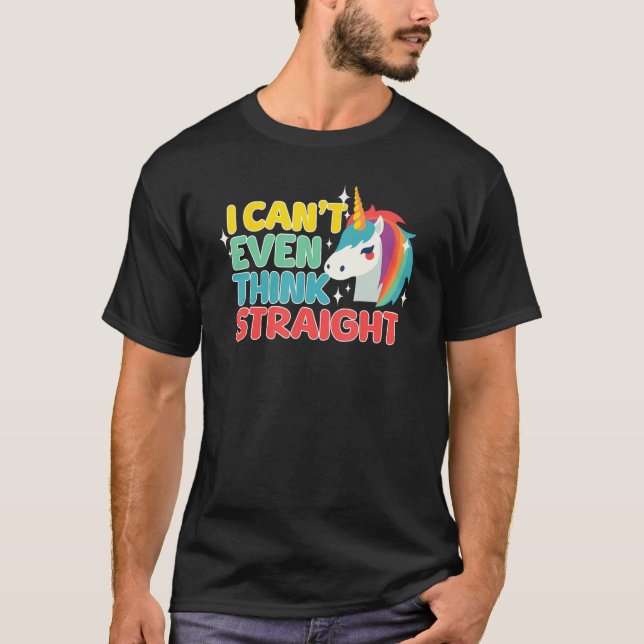 Camiseta I Can t Even Think Straight  LGBTQ Gay Lesbian Pri (Frente)