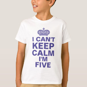 Camiseta I can't keep calm personalized birthday boy blue