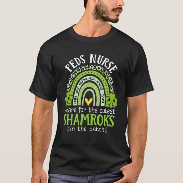 Camiseta I Care For The Cutest Shamrocks Peds Nurse St Patr (Frente)