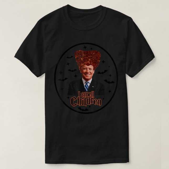 Camiseta I-Cheiro-Crianças anti-joe Biden Funny Witches Hal (Frente do Design)