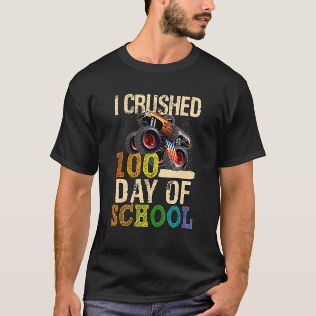 Camiseta I Crushed 100 Days Of School Happy 100th Day Monte (Frente)