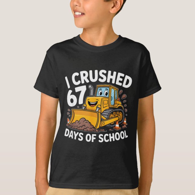 Camiseta I Crushed 67 Days Of School 67th Day Of School Boy (Frente)