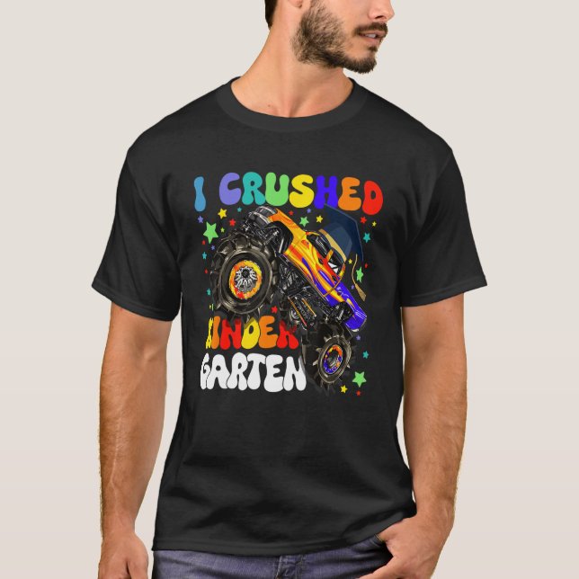 Camiseta I Crushed Kindergarten Monster Truck Graduation Bo (Frente)