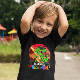 Camiseta I Crushed Preschool" – T-Rex with with Glasses