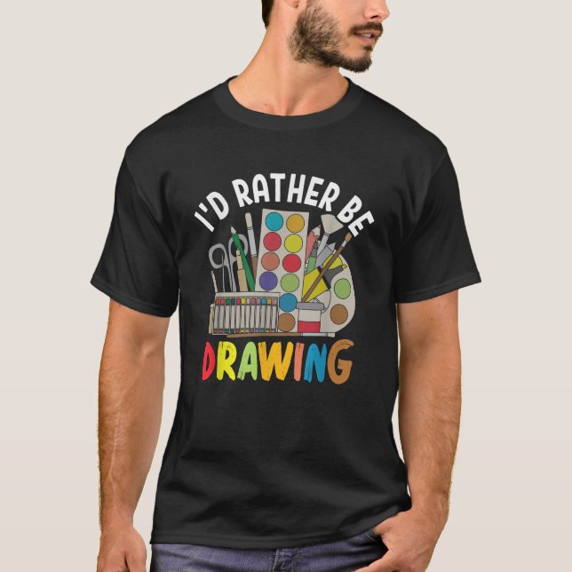 Camiseta I d Preferencialmente Desenho Pintura Pintura Colu (Frente)