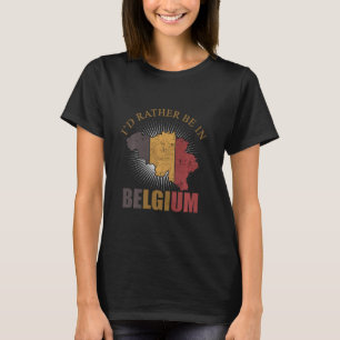 Camiseta I D Preferencialmentes Na Bélgica Bandeira Férias