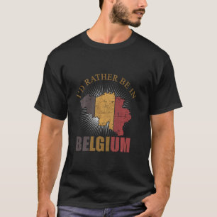 Camiseta I D Preferencialmentes Na Bélgica Bandeira Férias