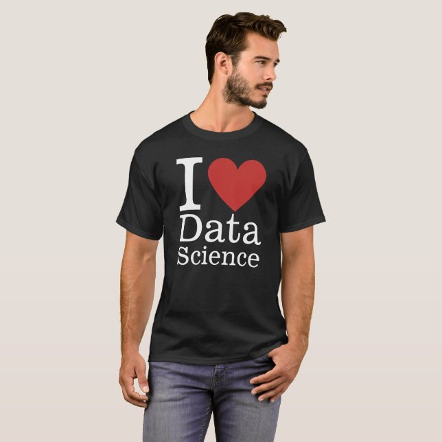 Camiseta I ❤️ Data Science para funcionários PERSONALIZADOS (Frente Completa)