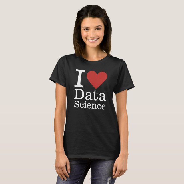 Camiseta I ❤️ Data Science para funcionários PERSONALIZADOS (Frente Completa)