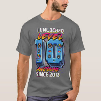 Camiseta I Desbloqueado Jogo de Vídeo de Nível 10 Incrível