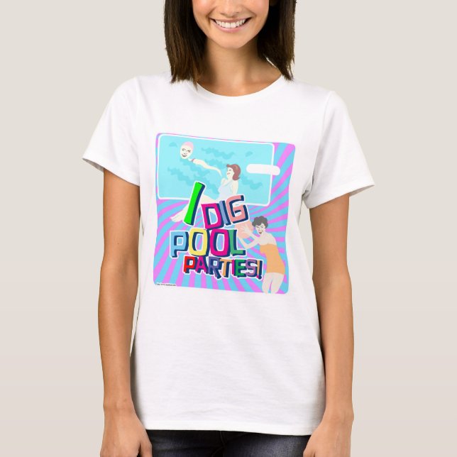 Camiseta I Desenhar Festas De Piscina Arte De Ilustração Re (Frente)