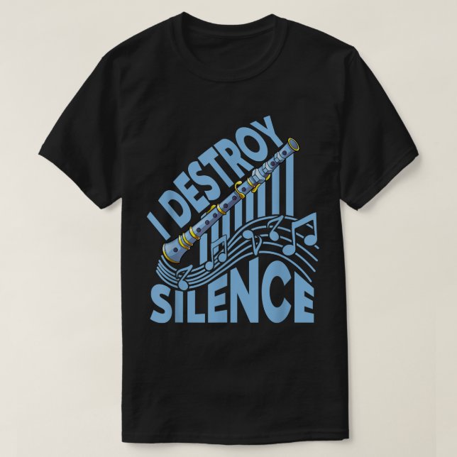 Camiseta I Destroy Silence - Choir, Marching Band and Clari (Frente do Design)
