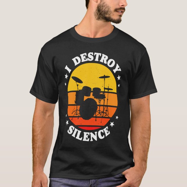 Camiseta I Destroy Silence Drums (Frente)