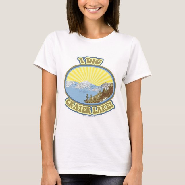 Camiseta I Dig Crater Lake Illustrated Viagem (Frente)
