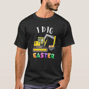 Camiseta I Dig Easter Bunny Rabbit Driving Trator Eggs 202