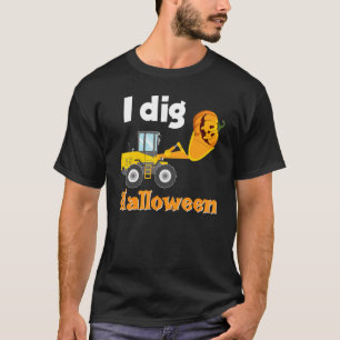 Camiseta I Dig Halloween Excavator Pumpkin Trator Truck Cu