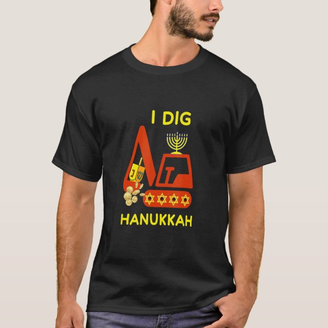 Camiseta I Dig Hanukkah Crane Construction Kids Chanukah Pa (Frente)