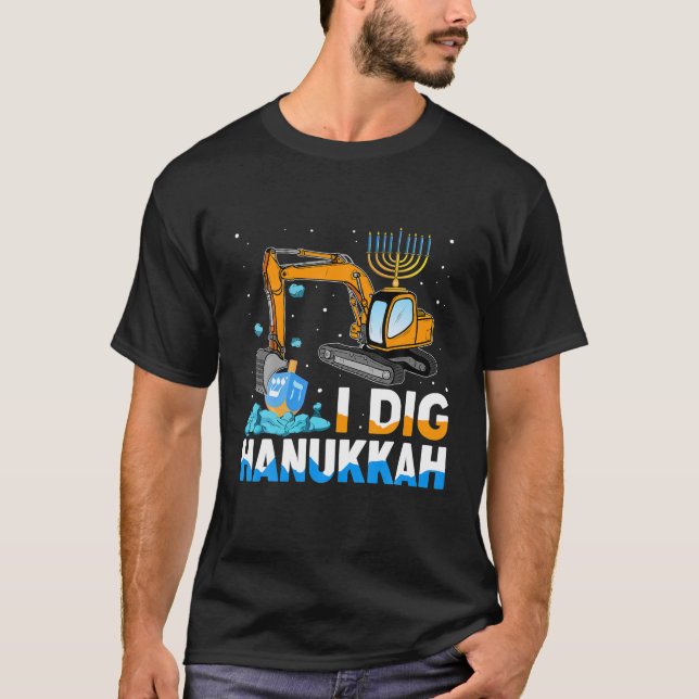 Camiseta I Dig Hanukkah Excavator Construção Toddler (Frente)