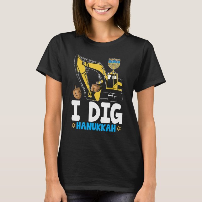 Camiseta I Dig Hanukkah Excavator Construction Kids Boys Ch (Frente)