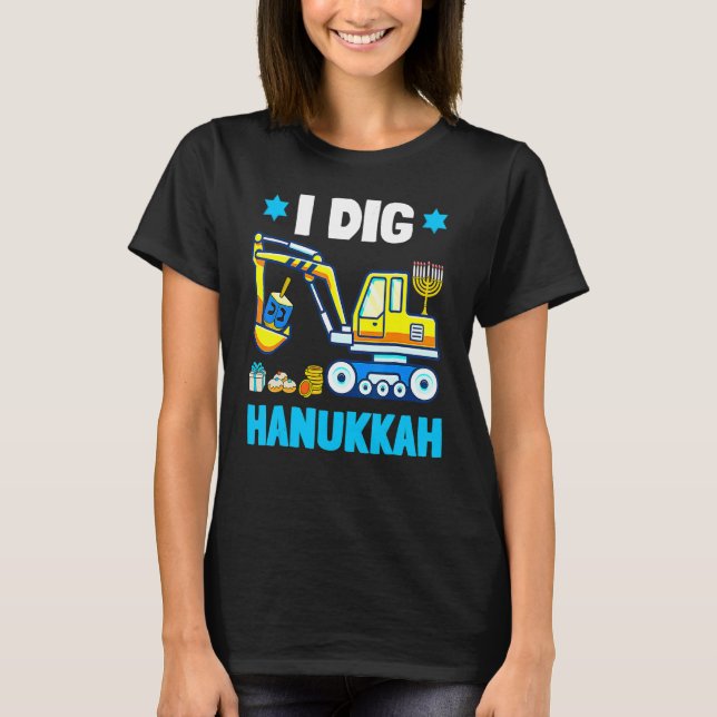 Camiseta I Dig Hanukkah Excavator Construction Toddler Hanu (Frente)